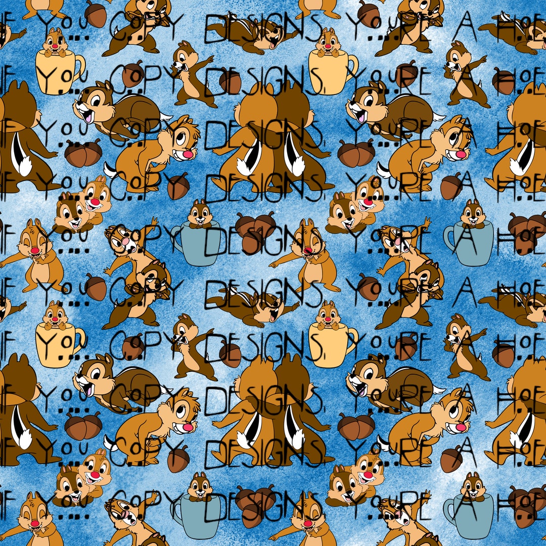 Chip and Dale Seamless Pattern, Scrapbooking Fabric (digital Download ...