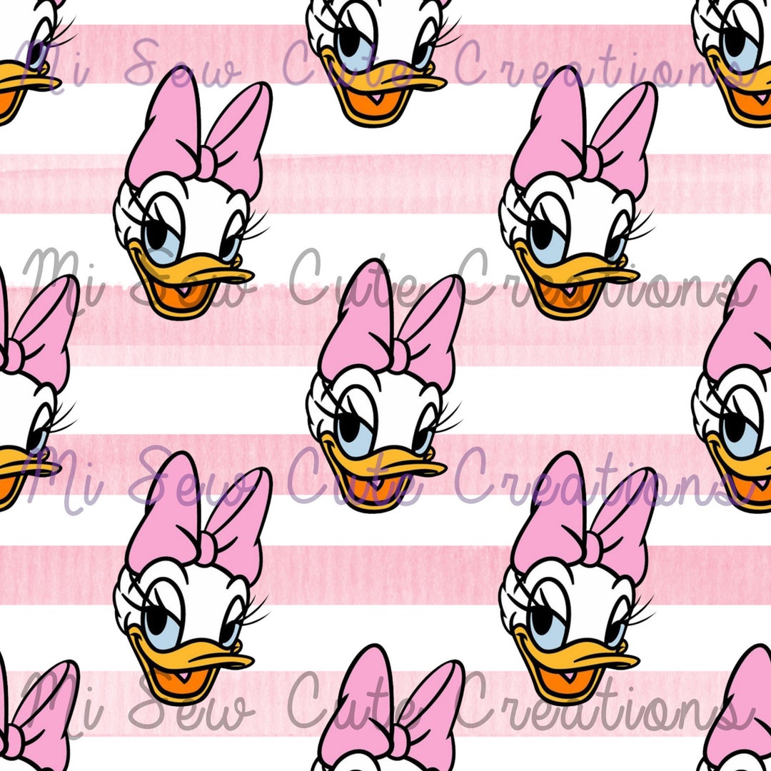 Pattern Daisy Duck Daisy Duck Seamless Pattern, Girl Duck Fabric Print (digital Download ...