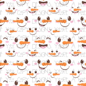 Seamless Snowman Image, Seamless Snowman Face Pattern, Seamless Image, Snowman Image, Seamless Pattern, Digital Pattern