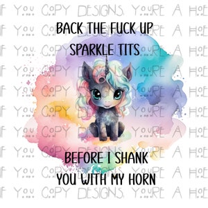 ドラマチックな黒いユニコーン PNG、昇華デザイン（デジタルダウンロード）