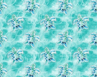 Watercolor Sea Turtle Pattern, Seamless Ocean Print (Digital Download)