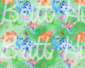 Cartoon Dinosaur Seamless Pattern, Digital Design (JPEG)