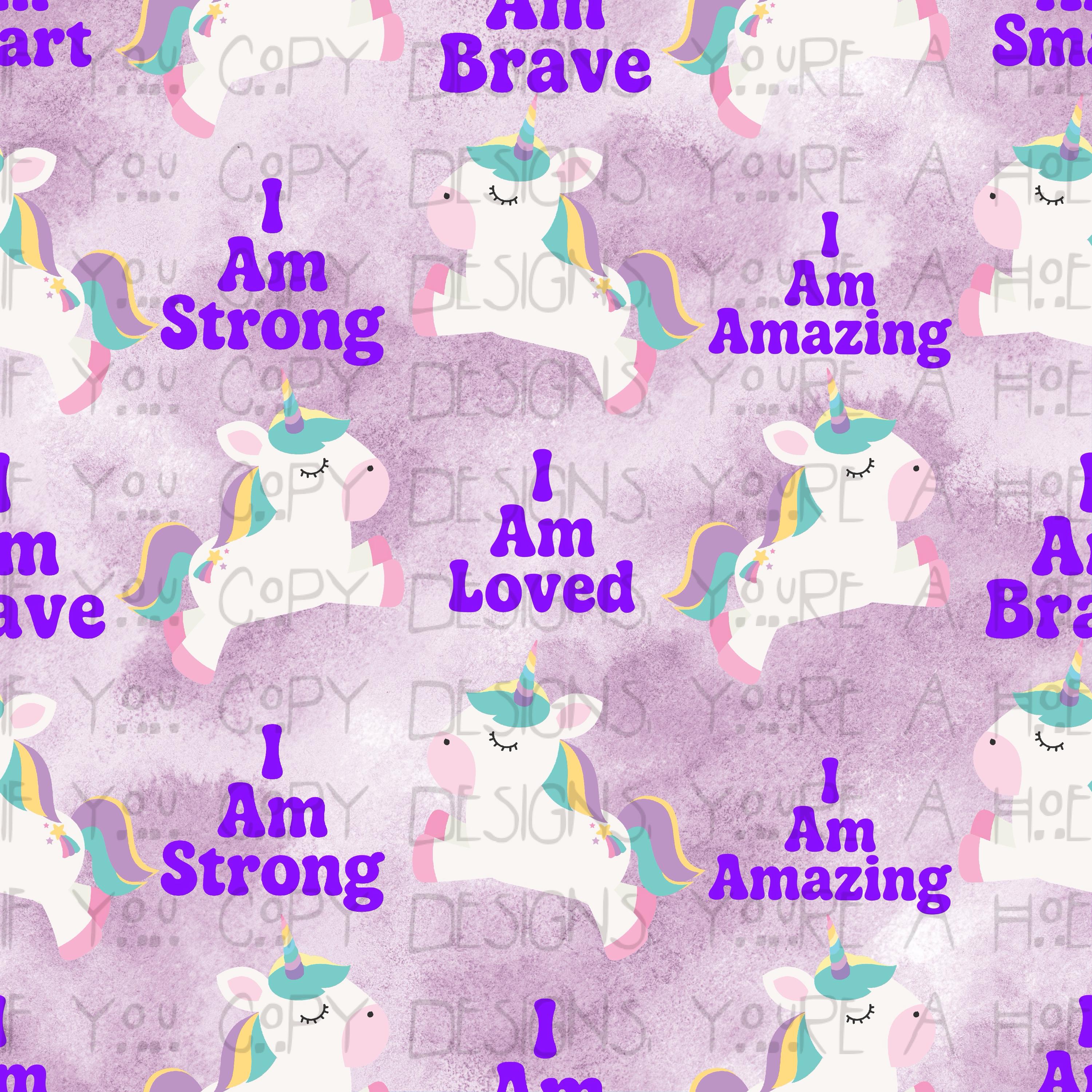 Seamless Unicorn Affirmations Pattern, Positive Affirmation Digital ...