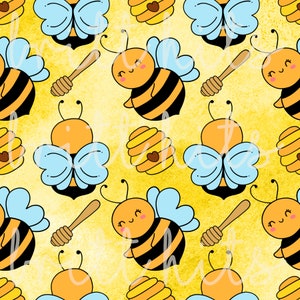 Honey Bee, Seamless Honey Bees, Seamless Bees, Seamless Design, Instant Download