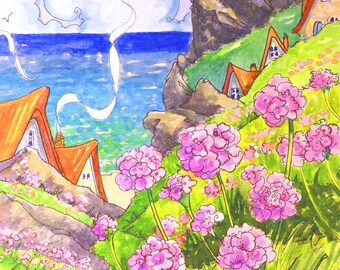 Sea Pinks and Storybook Cottages