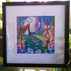 Moon Washed Garden Ode to Clarice Cliff series framed print