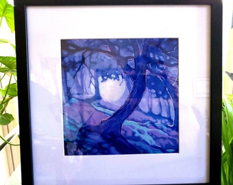 Shadow Moon framed Moorcroft Musings print