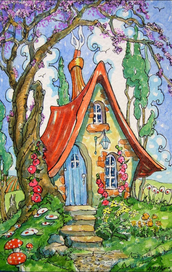 Storybook Cottage Drawing