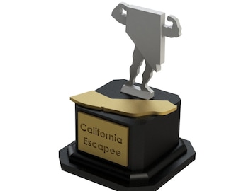 California to Nevada-themed trophy