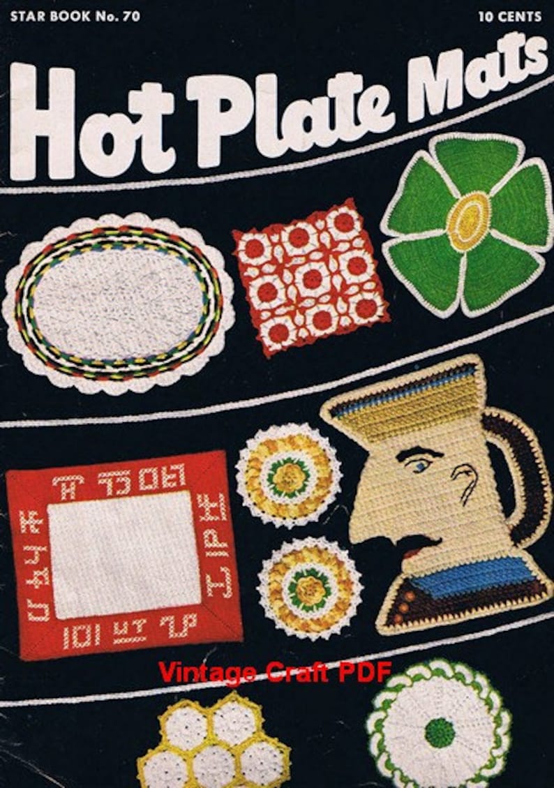 Hot Plate Mats in 14 Crochet Designs Star Book No.70 PDF Etsy
