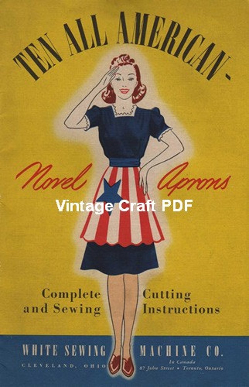 Ten All American Novel Aprons Patterns With Complete Cutting Etsy