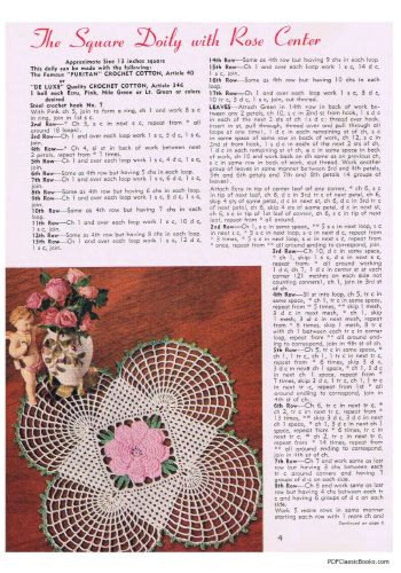 Star Book No.104 Doilies: Pineapples Hairpin Lace Flowers Ruffles Knitted Crocheted PDF