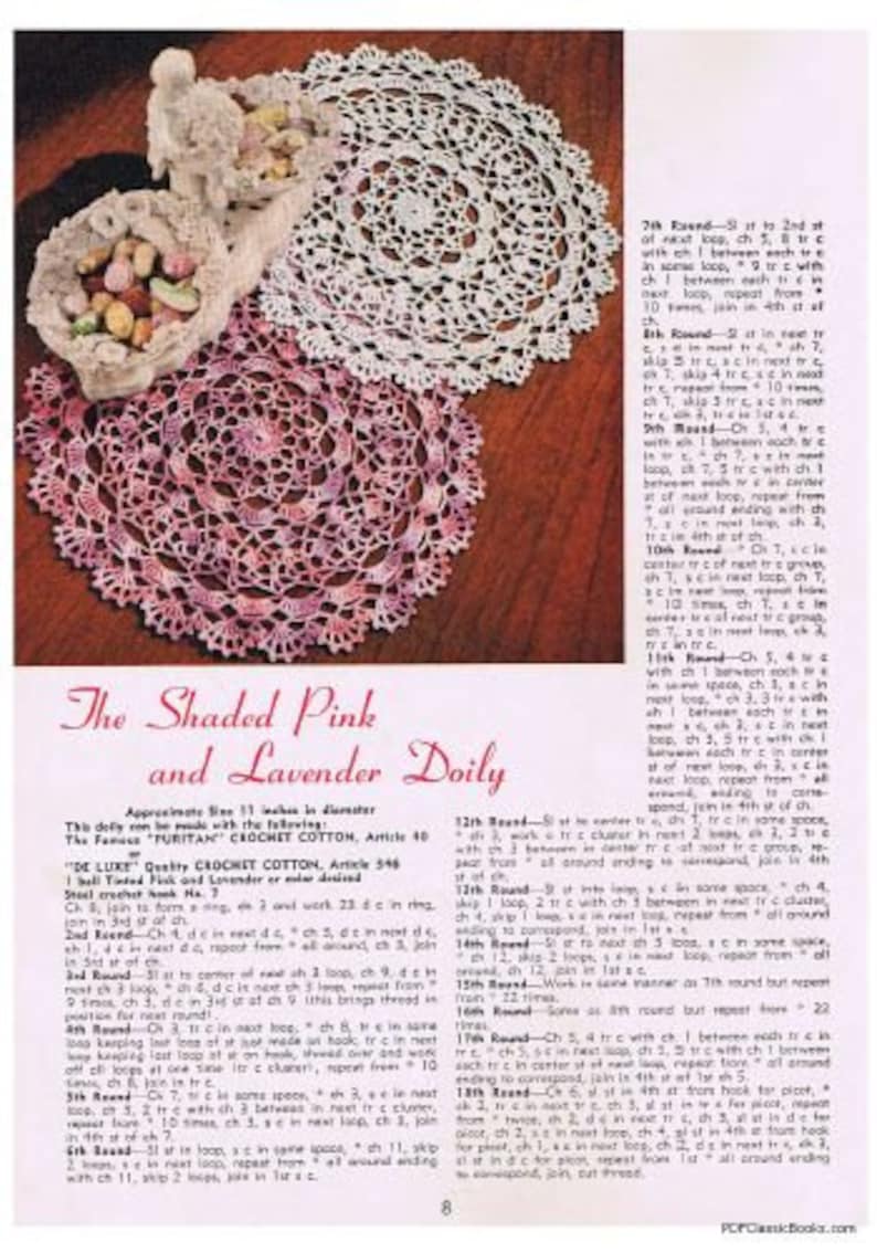 Star Book No.104 Doilies: Pineapples Hairpin Lace Flowers Ruffles Knitted Crocheted PDF