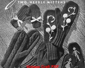 Two-Needle Mittens Knitting Patterns, Jack Frost Book Vol.56, PDF