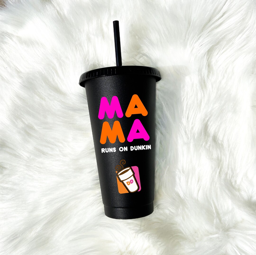 Personalized Dunkin Donuts Cup Matte Black Reusable Tumbler Cold Cup
