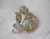 Vintage Silver and Rhinestone Pin or Brooch