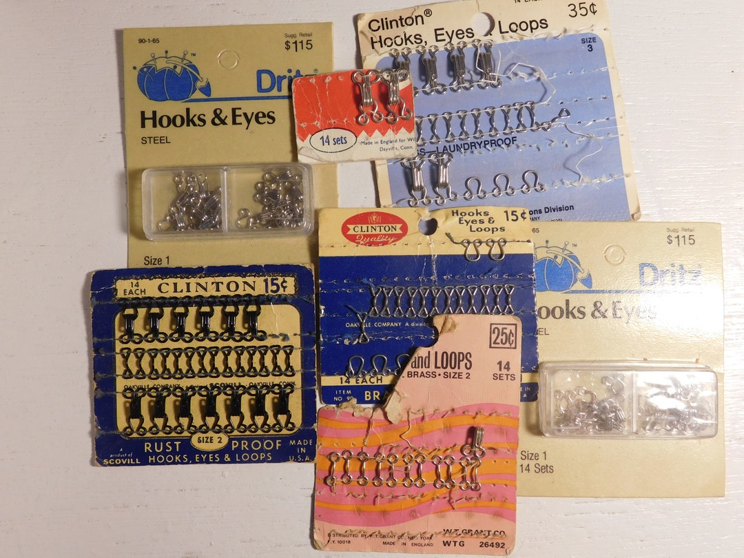Vintage Sewing Supplies Hooks, Eyes and Loops Rust Proof Etsy