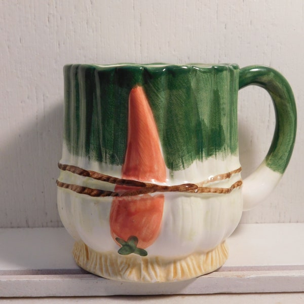 SALE - Vintage Hand Painted Ceramic Mug - Takahashi Brand - Carrot Design