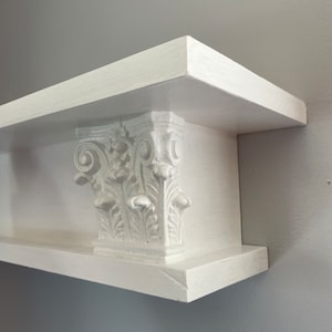 Victorian Floating Mantel Shelf - Solid White, wall mounted shelf, vintage wall mounted shelf, wooden display shelf