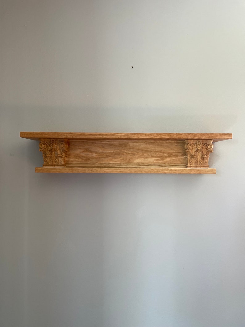 Solid Oak Floating Mantel Shelf, Solid Oak Floating Mantel Shelf