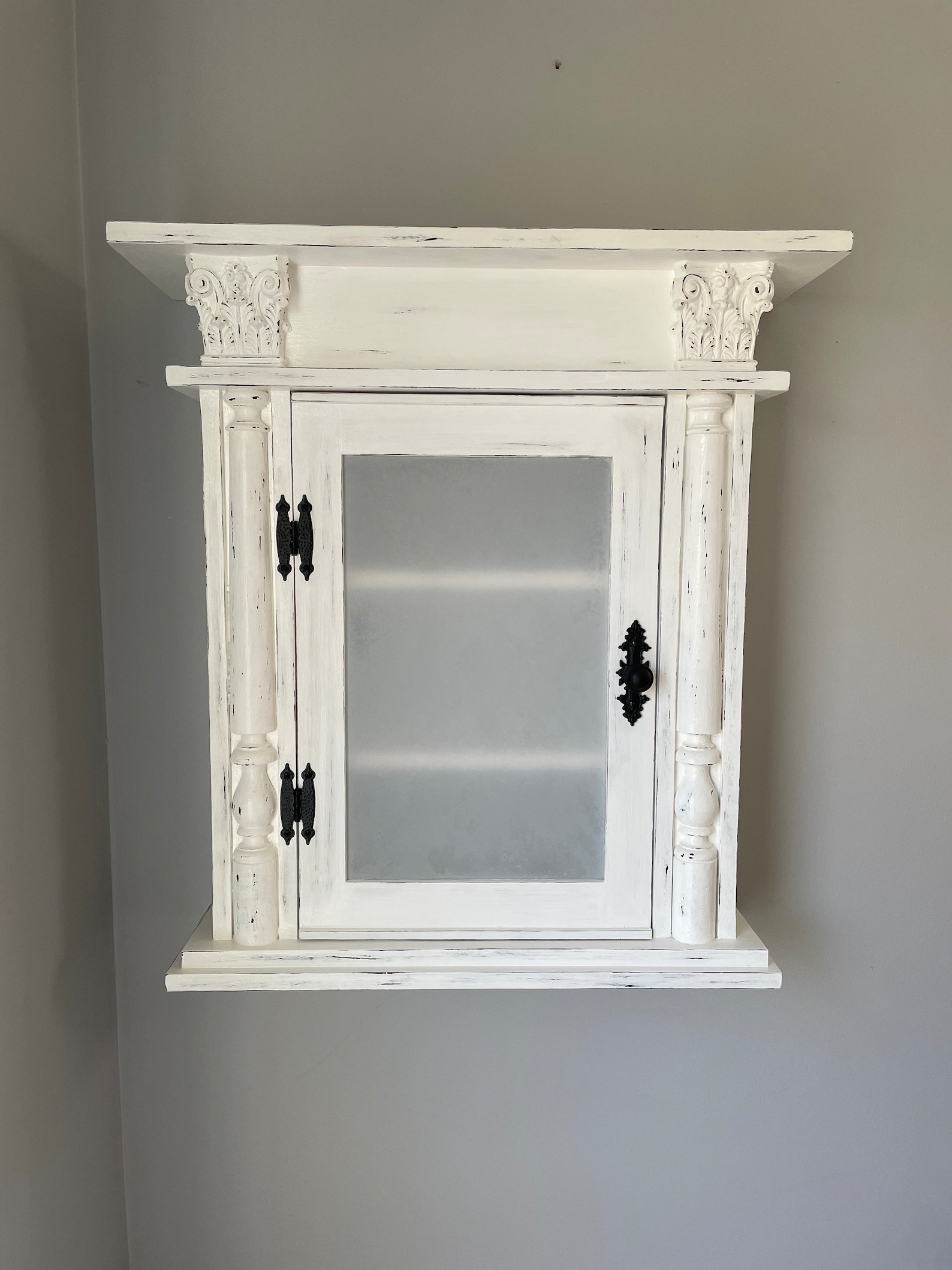 Grand Victorian Medicine Cabinet, Hanging Wall Cabinet, Cabinet With ...