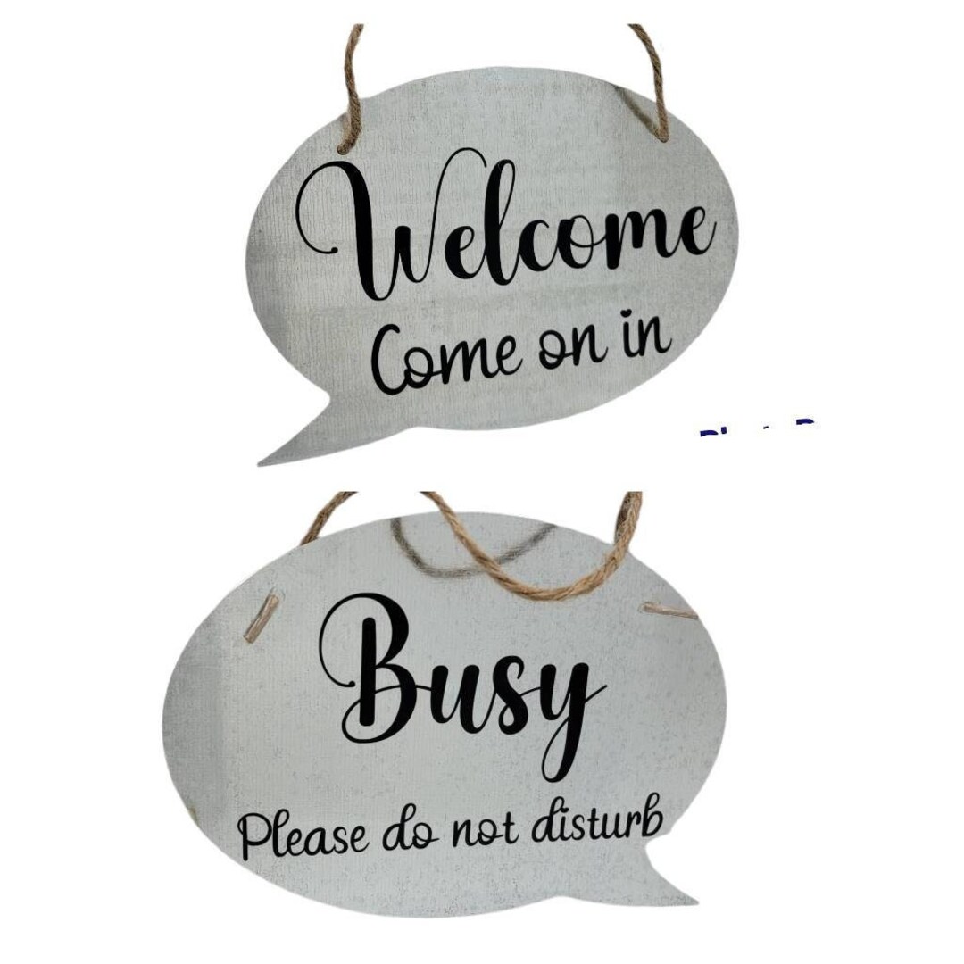 Metal Office Door Sign Double Sided Sign Welcome Busy Door - Etsy