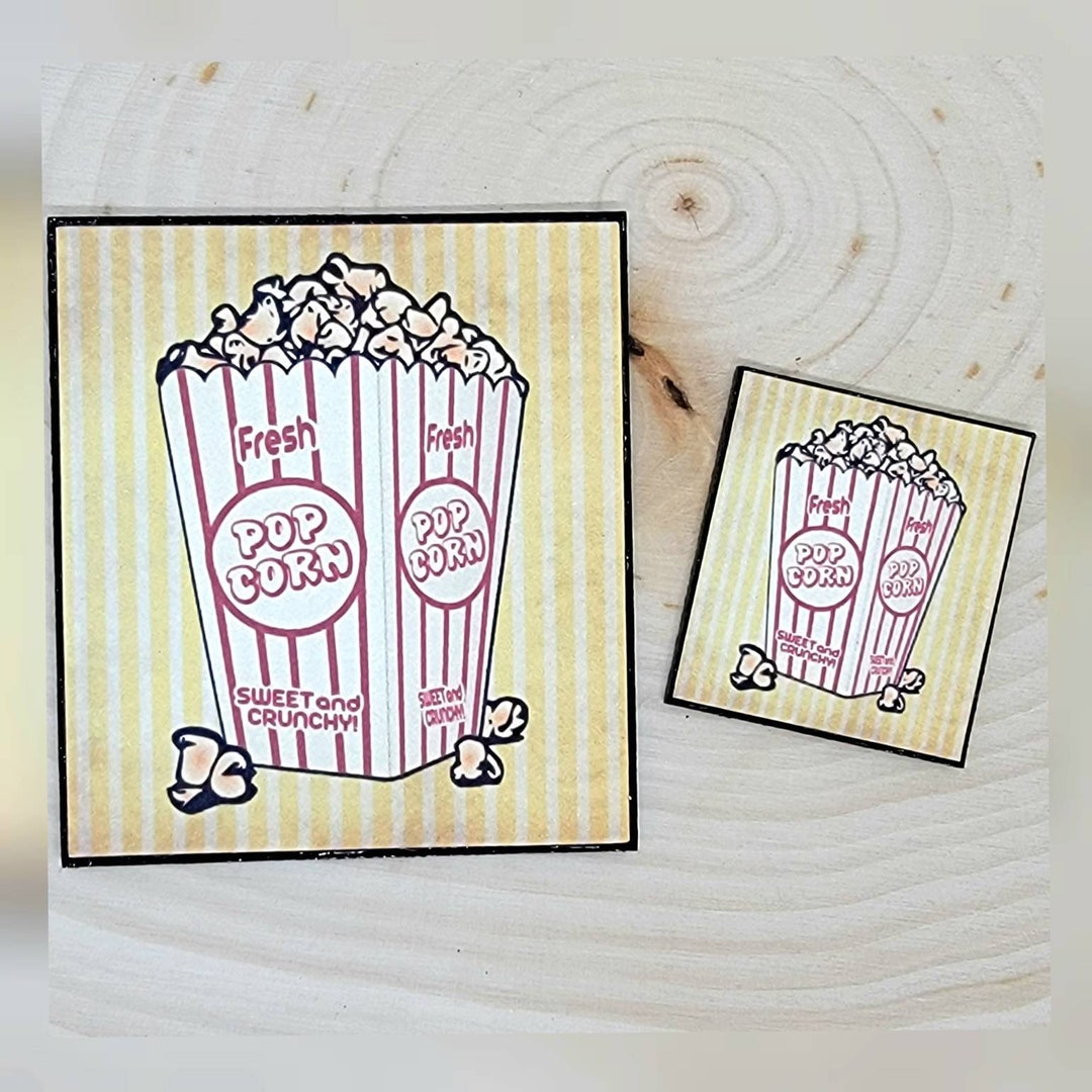 Miniature Dollhouse Fresh Popcorn Sign, 1:12 Scale or 1/6 Scale Mini ...