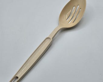 Vintage ECKO Slotted Serving Spoon Beige Plastic Nylon Kitchen Utensil 11"