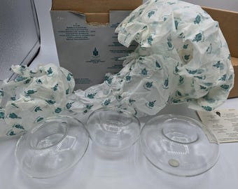 PartyLite P7238 Bubble Floaters Tea Light Candle Holders Clear Glass