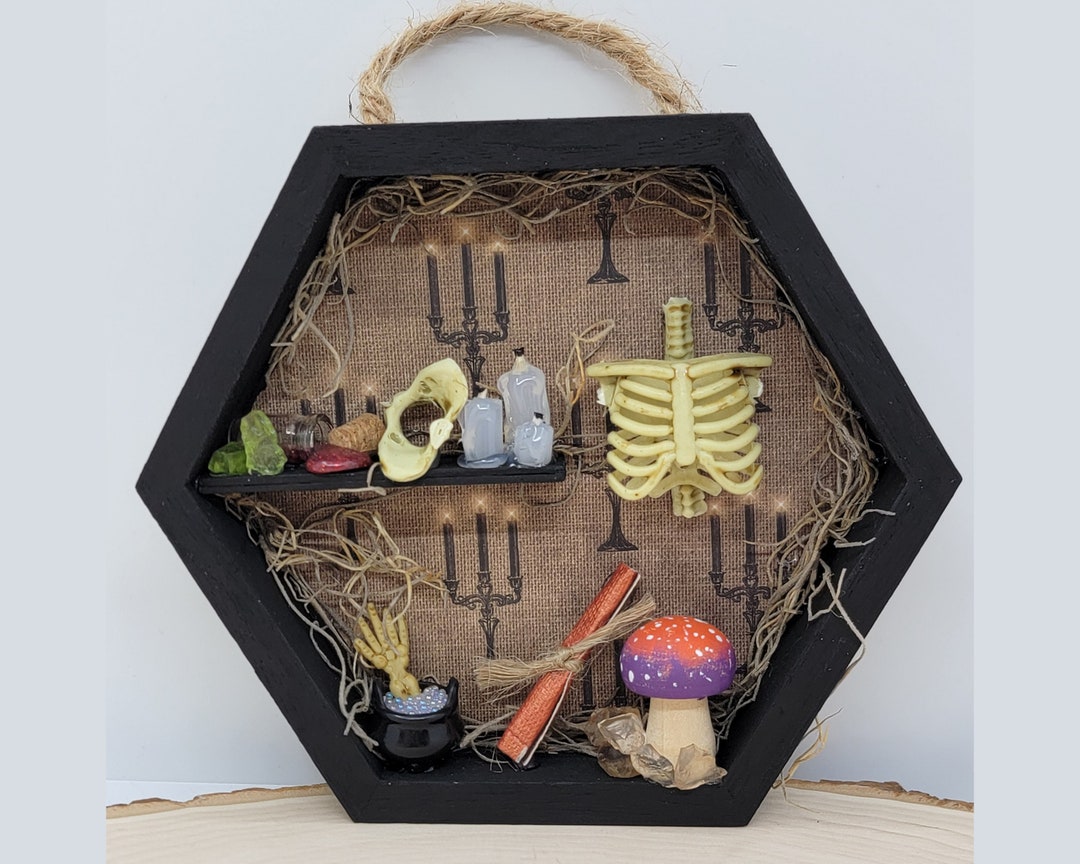 Halloween Haunted House Shadow Box Tiered Tray Decor Gothic Etsy