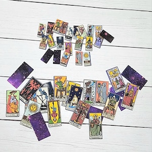 Miniature Dollhouse Tarot Cards, Witch Future Teller Clutter Decor, Tiny Tarot For 1:6 or 1/12 Scale Dolls, Diorama Major Arcana, Set of 22