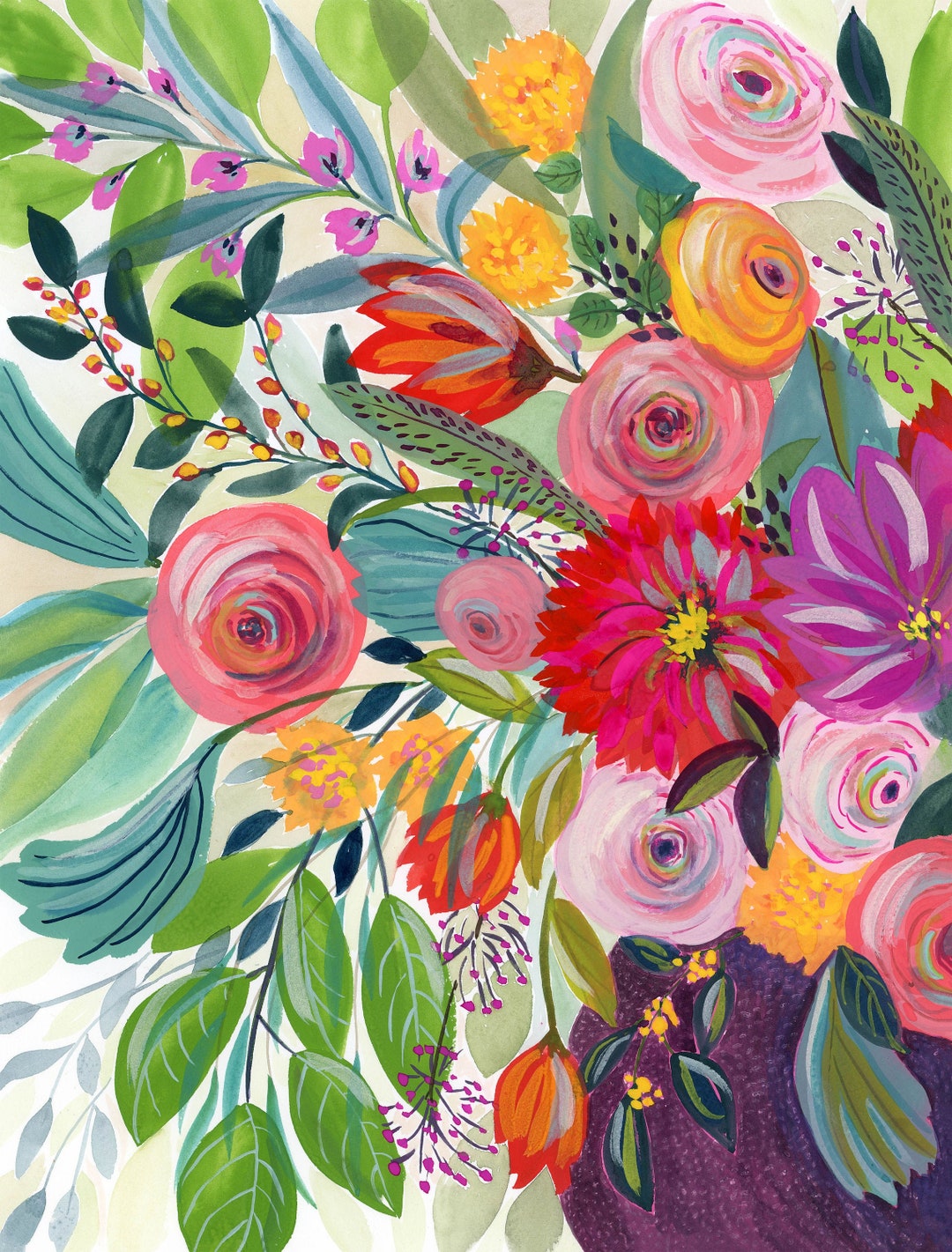 Hope Blooms - Floral Artwork Print - Etsy