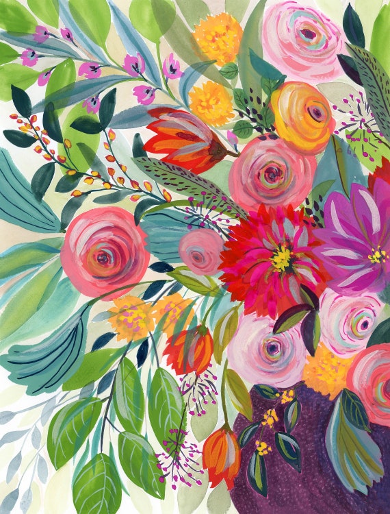 Hope Blooms Floral Artwork Print -  Canada