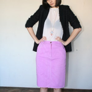 Falda midi rosa púrpura primavera colores falda cada día falda 90 "s (S/M) imagen 2