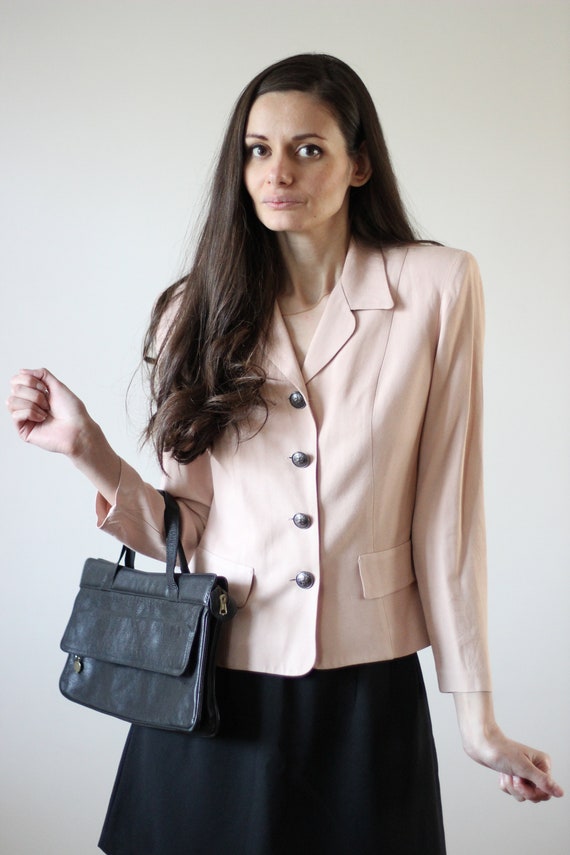Vintage pastel pink coat Pale pink jacket Office … - image 2
