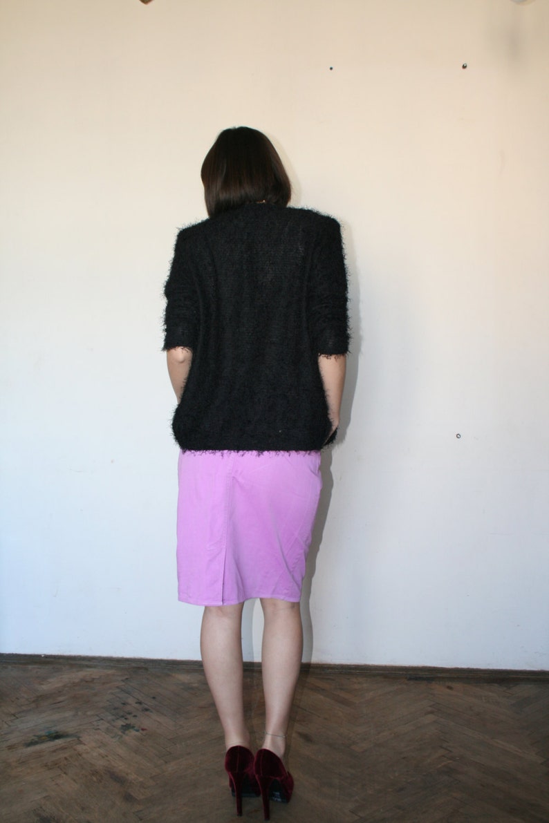 Falda midi rosa púrpura primavera colores falda cada día falda 90 "s (S/M) imagen 3