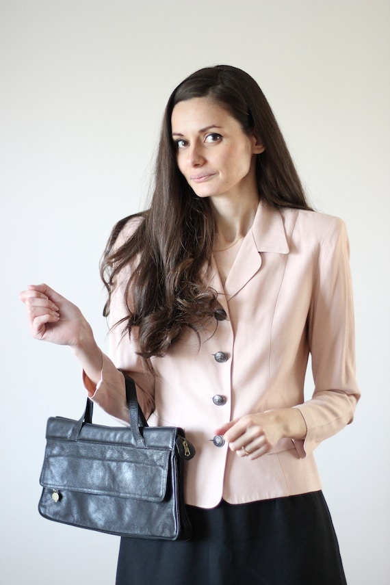 Vintage pastel pink coat Pale pink jacket Office … - image 1