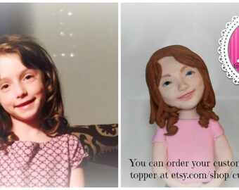 Custom girl fondant cake topper