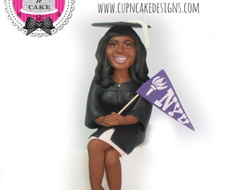 Graduation fondant cake topper