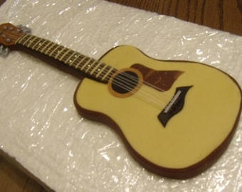 Acoustic Fondant guitar cake topper custom color of  choice