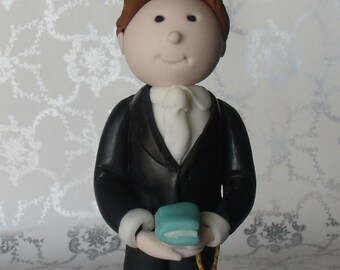 Communion boy fondant cake topper