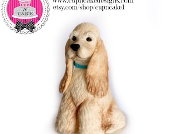 Cocker spaniel fondant cake topper