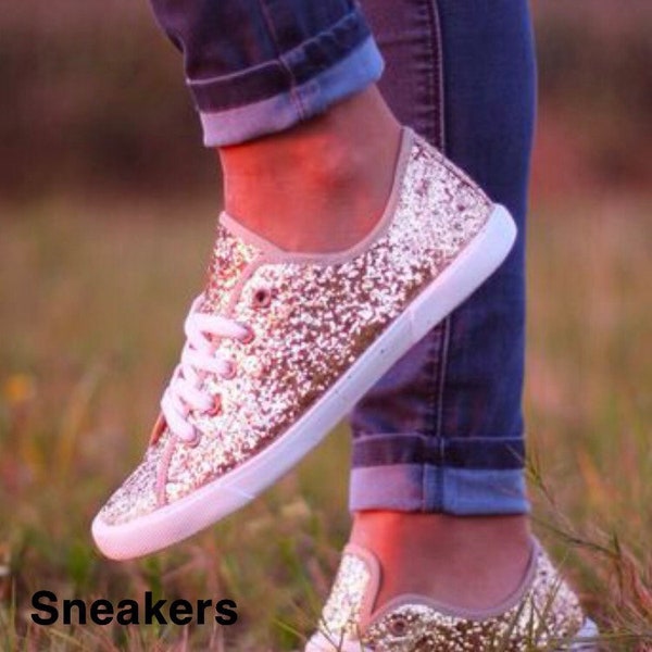 Custom Glitter Sneakers | Glitter Tennis Shoes | Glitter Shoes | Bridesmaid Sneakers | Wedding Sneakers | Glitter Keds | Glitter Vans