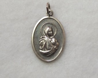 Madonna of the Streets Feruzzi Image Blessed Mother Virgin Mary Religious Catholic Patron Reversible Medal Charm Pendant