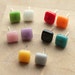 GLASS STUD EARRINGS Colourful Geometric Square Studs Mix and Match Tiny Cute Jewellery Colours Surgical Steel Mothers Day Mum Gift for Her 