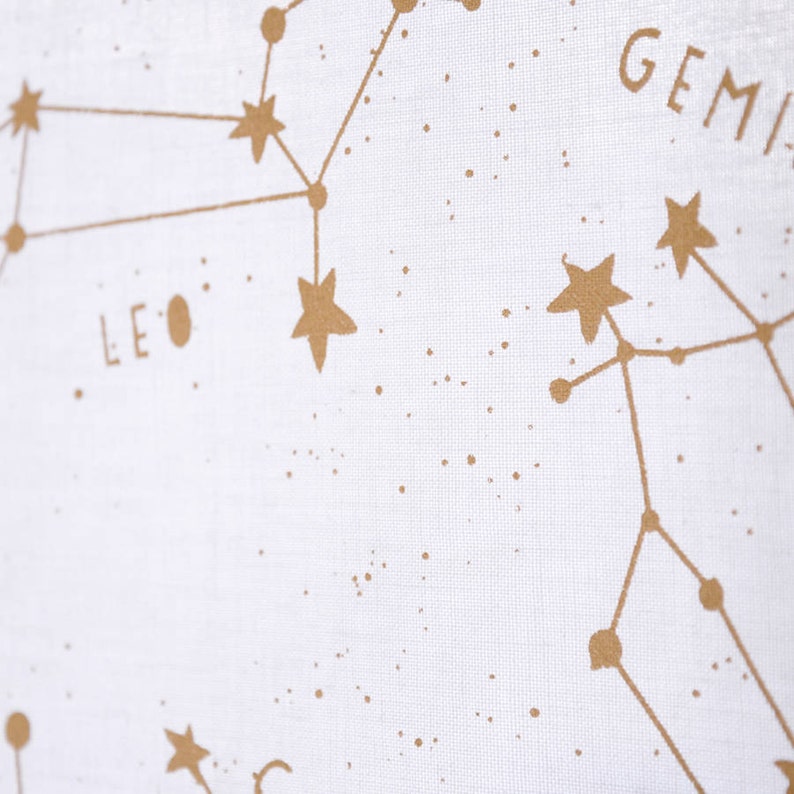 GOLDEN STAR CONSTELLATIONS Tea Towel Autumn Gold White Screen Printed English Metallic Kitchen Homeware Interesting Gift Cook Chef Astronomy image 2