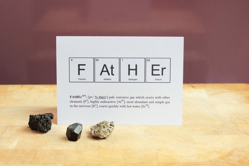 FUNNY FATHER ELEMENTS Card. Periodic Table Fathers Day Etsy