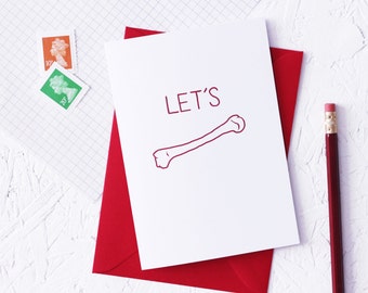 Funny Valentine's Card - LET'S BONE - Rude Valentines Love Day Science Geek Pun - Anatomy Biology Greeting - Red Rudy Anniversary - BuzzFeed