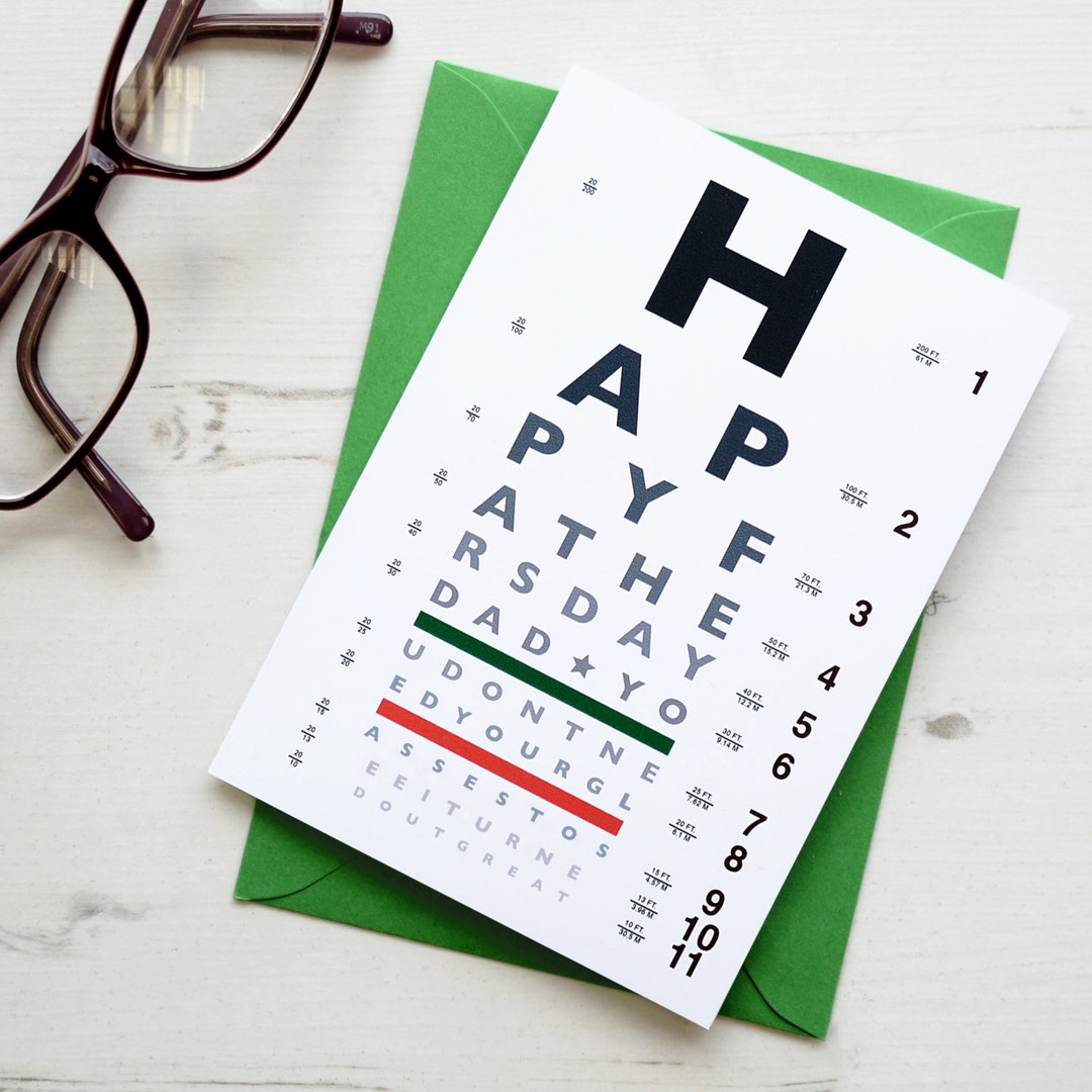 FUNNY FATHERS DAY Eye Chart Card Snellen Science Humourous Eye Etsy 日本