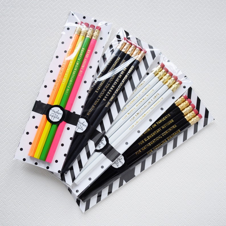 MATHS PENCIL SET Back to School Geek Stationery Gift For